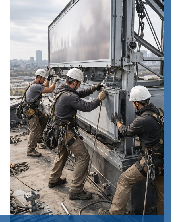 Монтаж крышной рекламной конструкции в Северске от 62370 р.|ВЫСОТНИК-Свк