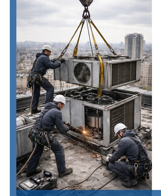 Демонтаж крышной установки в Северске любой сложности