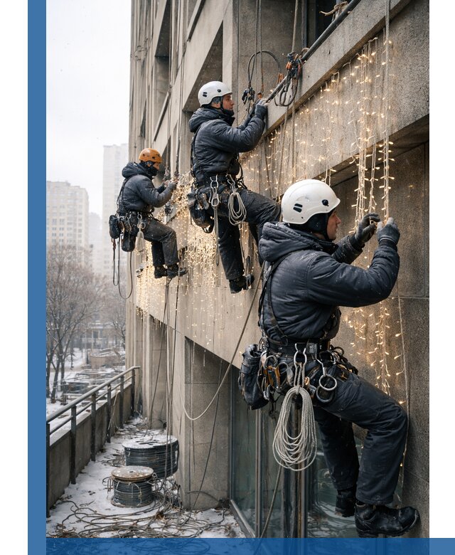 Монтаж новогодней иллюминации и украшение фасадов в Северске