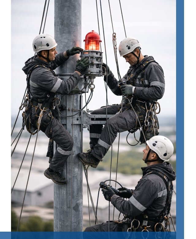 Монтаж заградительных огней в Северске от 8836 р. | ВЫСОТНИК-Свк