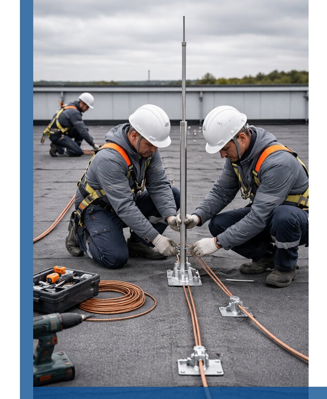 Монтаж молниезащиты на кровле в Северске под ключ с гарантией