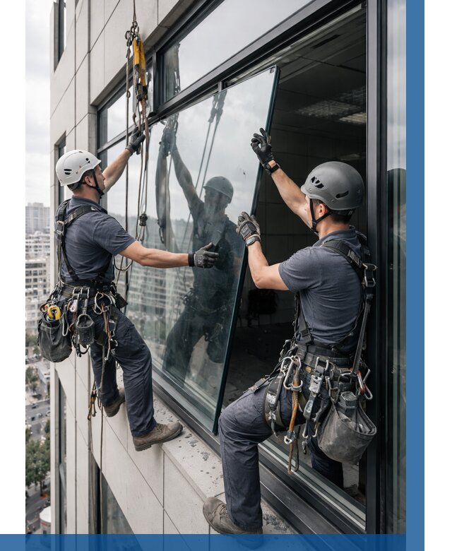 Замена стеклопакетов на высоте в Северске от 5717 р. | ВЫСОТНИК-Свк