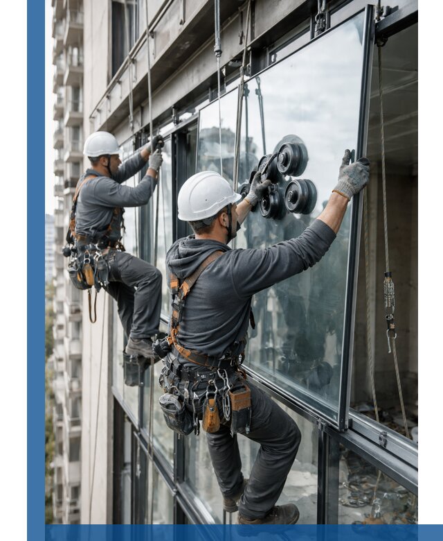 Витражное остекление фасадов и лоджий в Северске под ключ