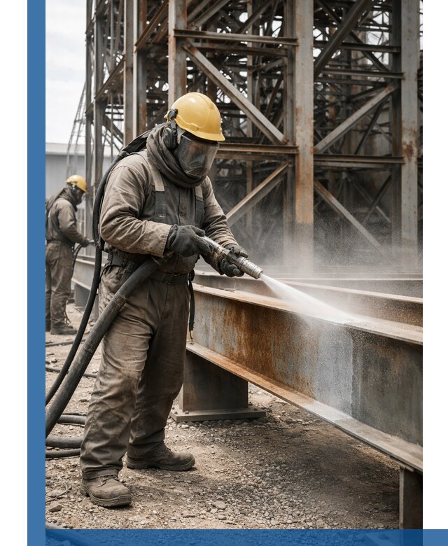 Пескоструйная очистка металлоконструкций в Северске промышленная