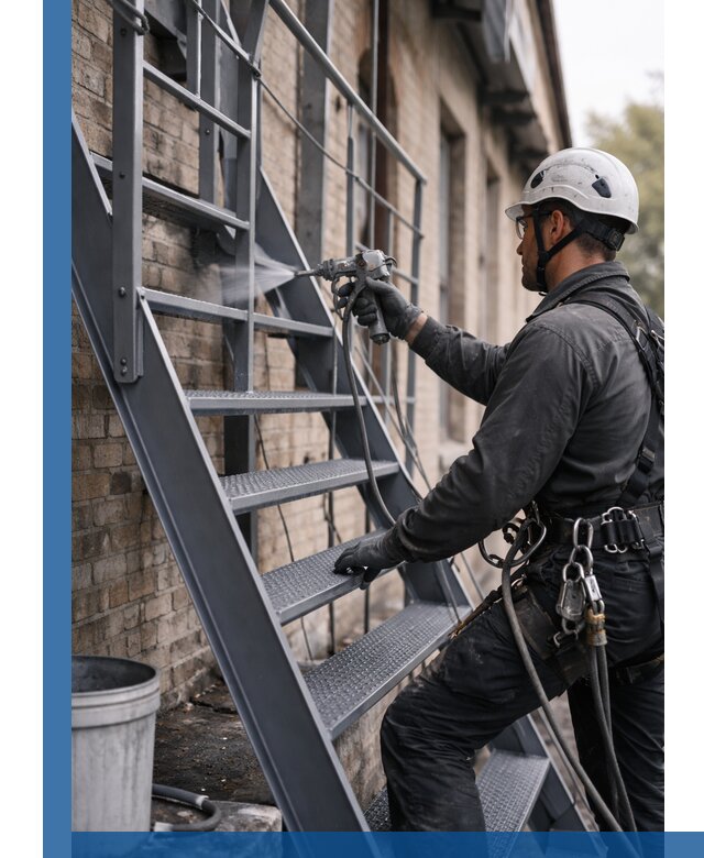 Покраска и антикоррозионная защита пожарных лестниц в Северске