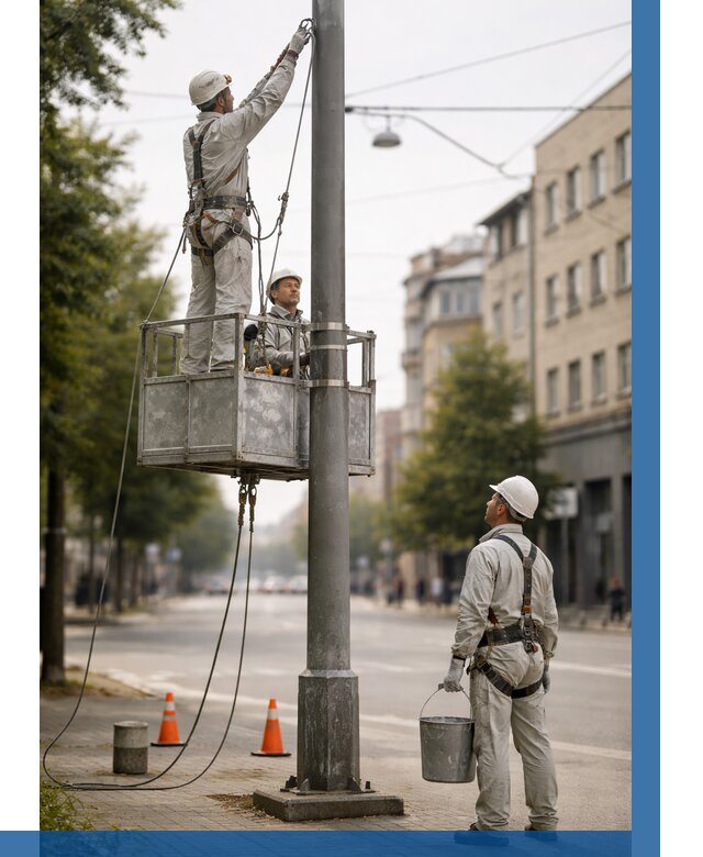 Покраска опор освещения в Северске от 5198 р. | ВЫСОТНИК-Свк