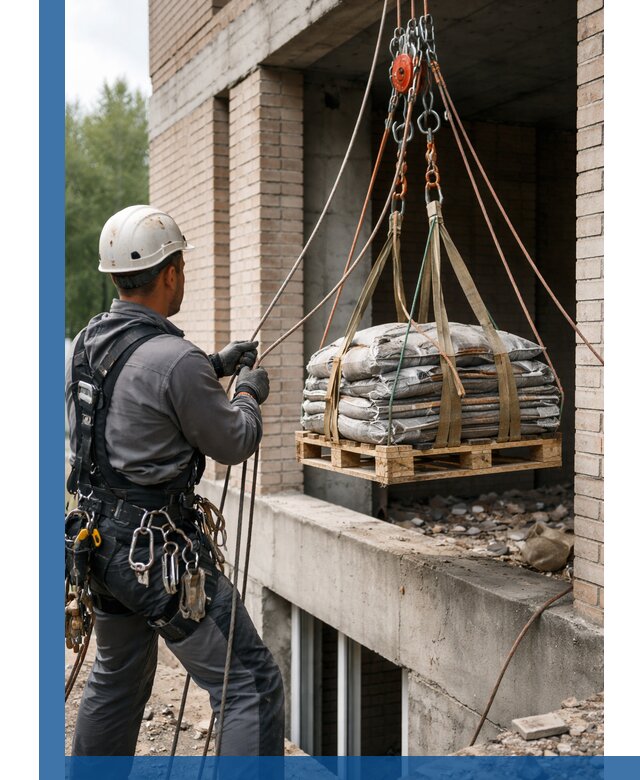 Подъем материалов на этаж веревками в Северске оперативно