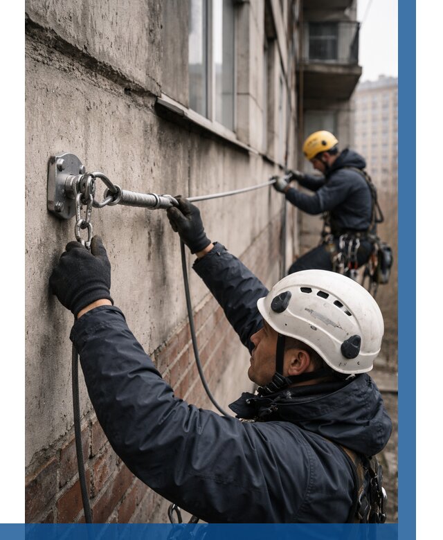 Монтаж анкерных линий в Северске от 3119 р. | ВЫСОТНИК-Свк