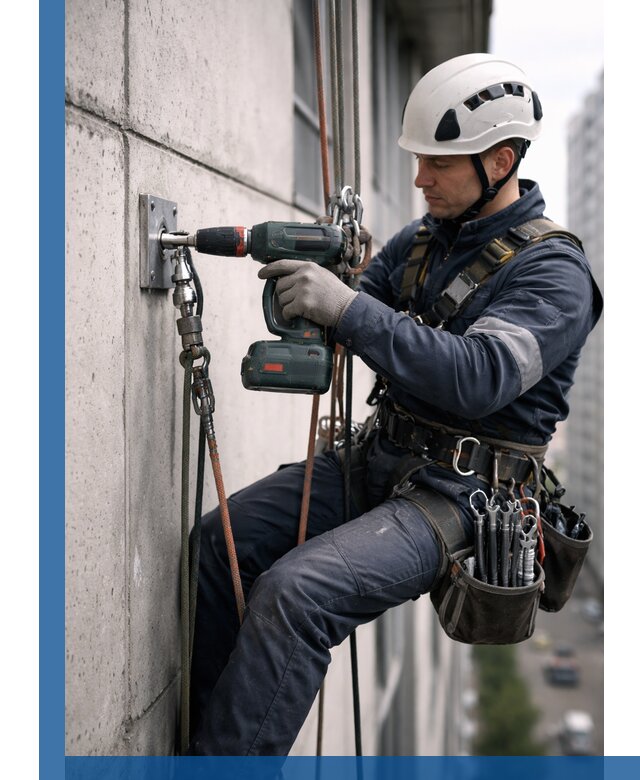 Установка анкерных точек для высотных работ в Северске