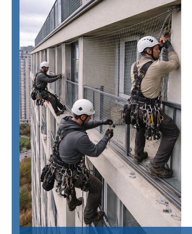 Профессиональный монтаж защитной сетки от птиц в Северске